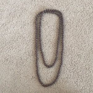 Long wood bead necklace